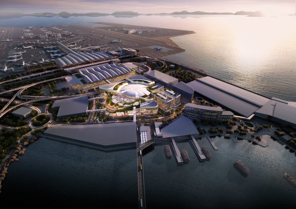 SkyCity机场RDE商业综合体项目的鸟瞰图